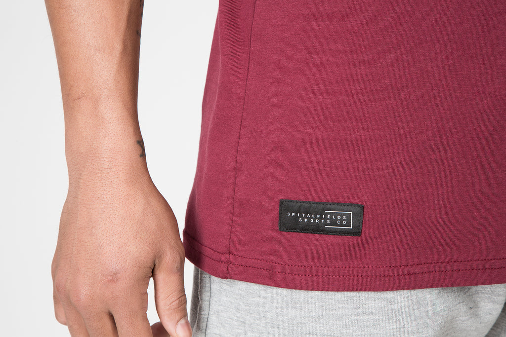 Racer Back Vest with Graphic Print in Burgundy