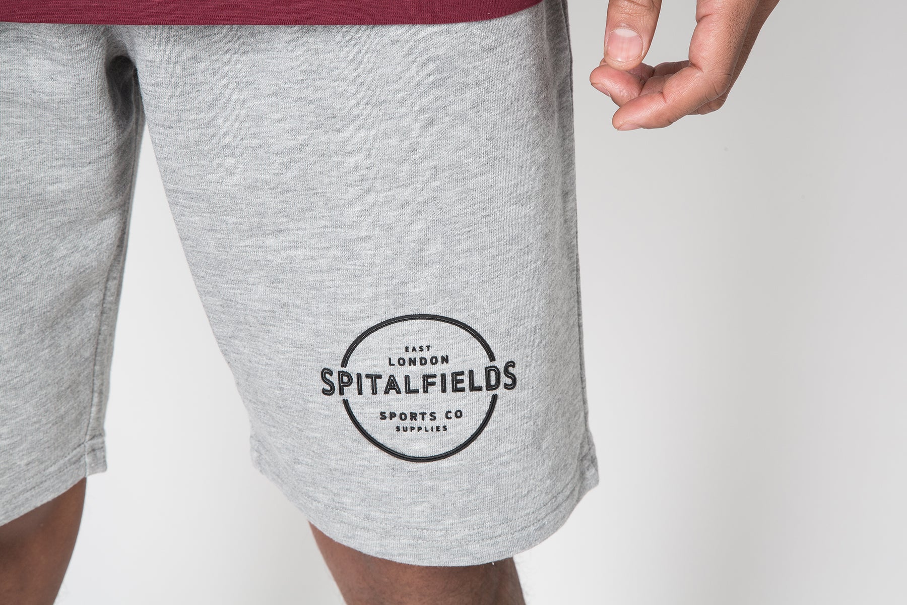 Core Sweat Shorts with Graphic Print in Grey Marl