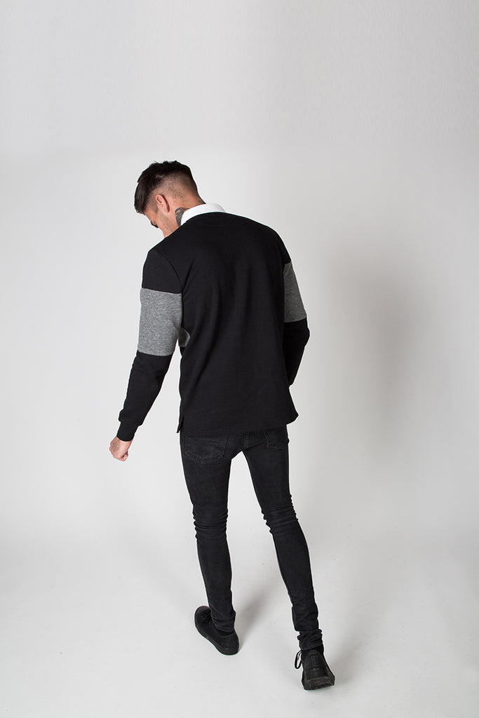 Rugby Contrast Panel Sweat Top