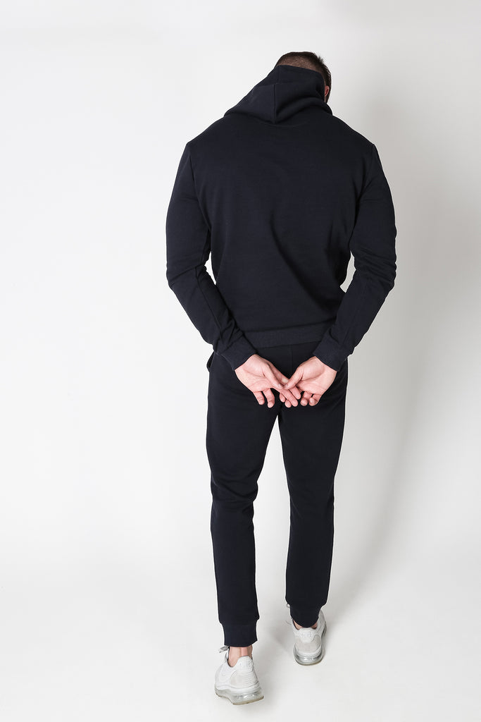 Hoodie with Signature Chest Graphic Print in Navy
