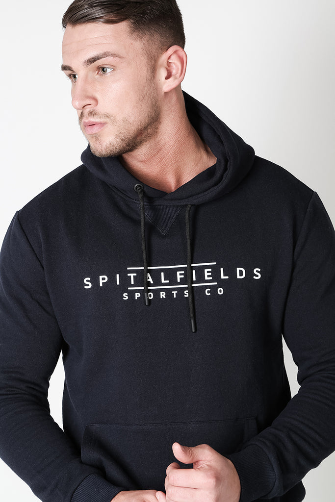 Hoodie with Signature Chest Graphic Print in Navy