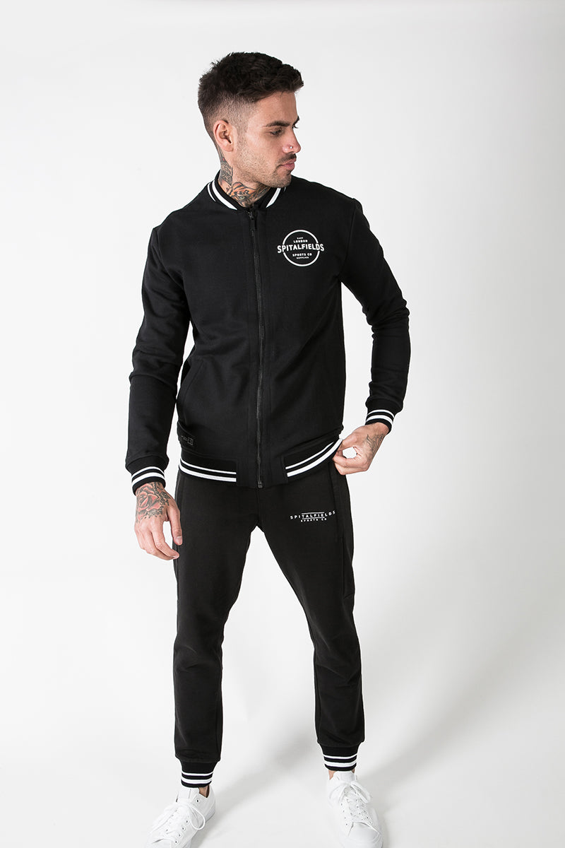 Zip Pocket Jogger with Contrast Tipping in Black