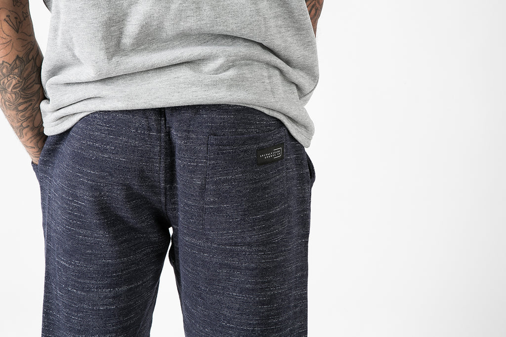 Core Sweat Shorts with Graphic Print in Navy Grindle
