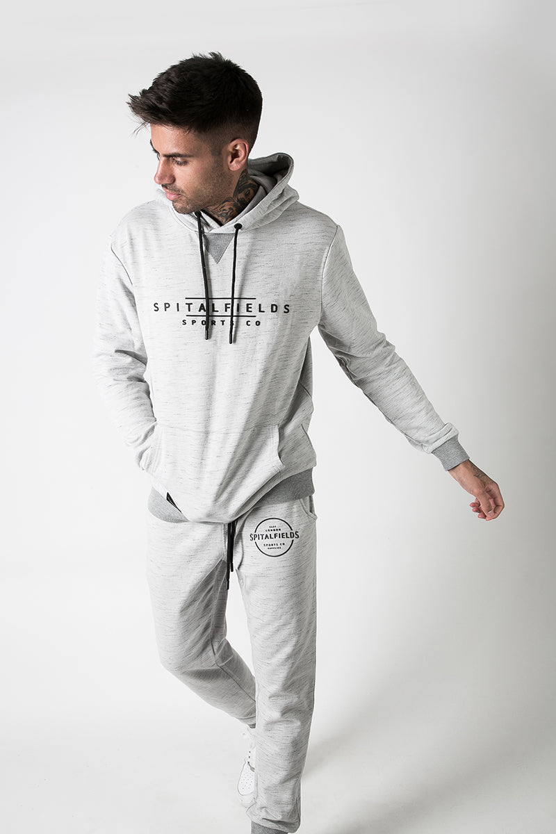 Hoodie with Signature Chest Graphic Print in Grey Grindle