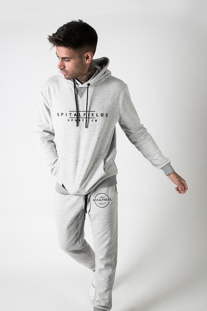 Hoodie with Signature Chest Graphic Print in Grey Grindle