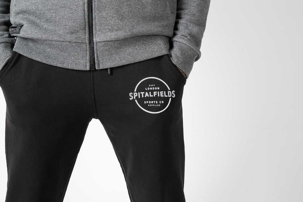 Athletic Fit Panel Jogger with Graphic Print in Black