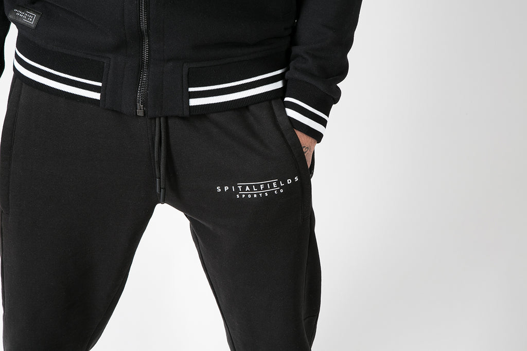 Zip Pocket Jogger with Contrast Tipping in Black
