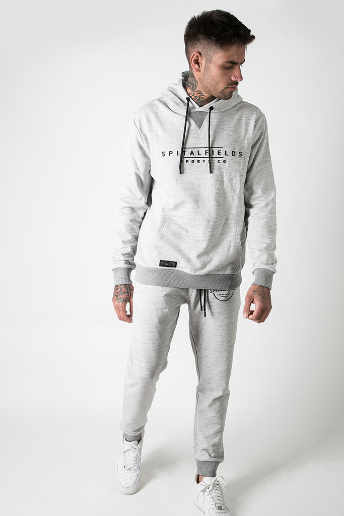 Hoodie with Signature Chest Graphic Print in Grey Grindle